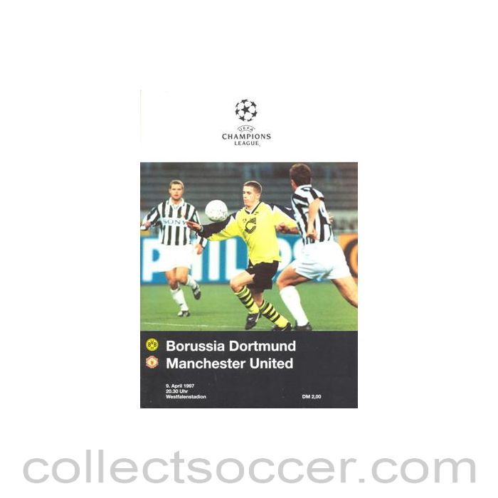1997 - Borussia Dortmund v Manchester United official programme 09/04/1997 Champions League