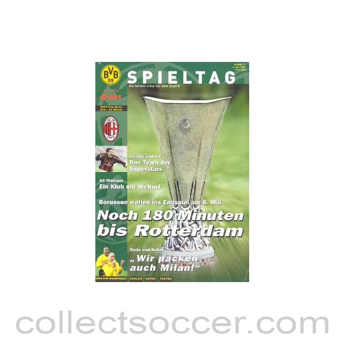 2002 Borussia v Milan official programme 04/04/2002 UEFA Cup