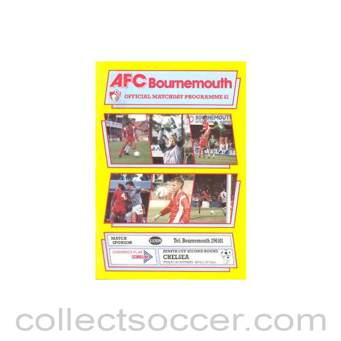 1989 - Bournemouth vChelsea official programme 28/11/1989