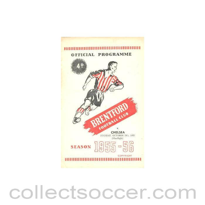 1955 - Brentford vChelsea official programme 18/10/1955