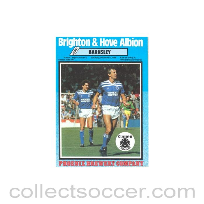 1985 - Brighton & Hove Albion v Barnsley official programme 07/12/1985 Canon League