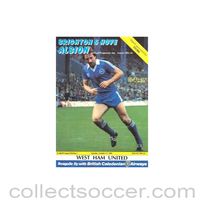 1982 - Brighton & Hove Albion v West Ham United official programme 23/10/1982