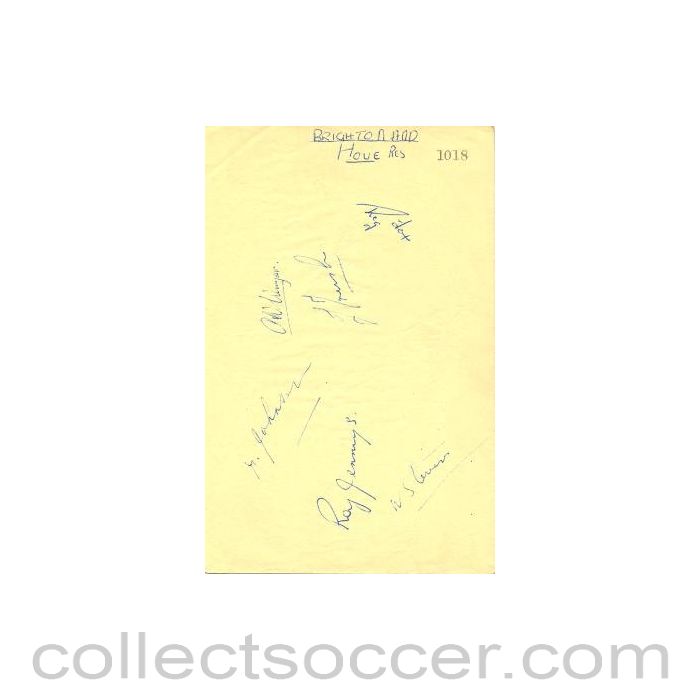 1950 - Brighton & Hove Albion Reserves signatures of all players of season 1950-1951