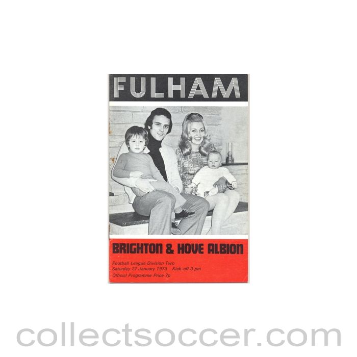 1973 - Fulham v Brighton & Hove Albion official programme 27/01/1973