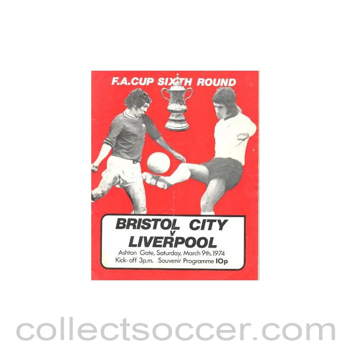 1974 - Bristol City v Liverpool official programme 09/03/1974
