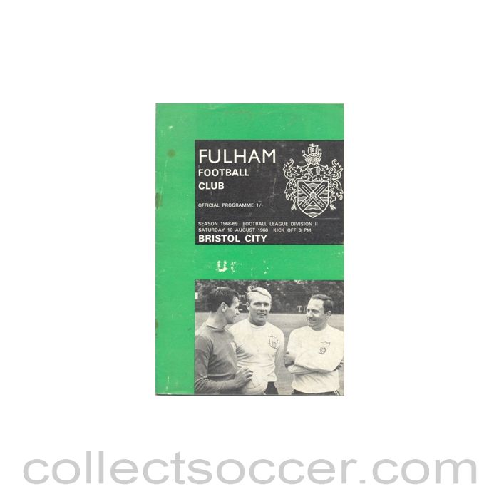 1968 - Fulham v Bristol City official programme 10/08/1968