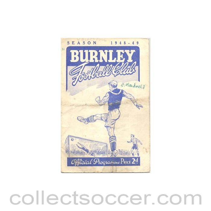 1948 - Burnley v Blackpool official programme 11/12/1948 Football League