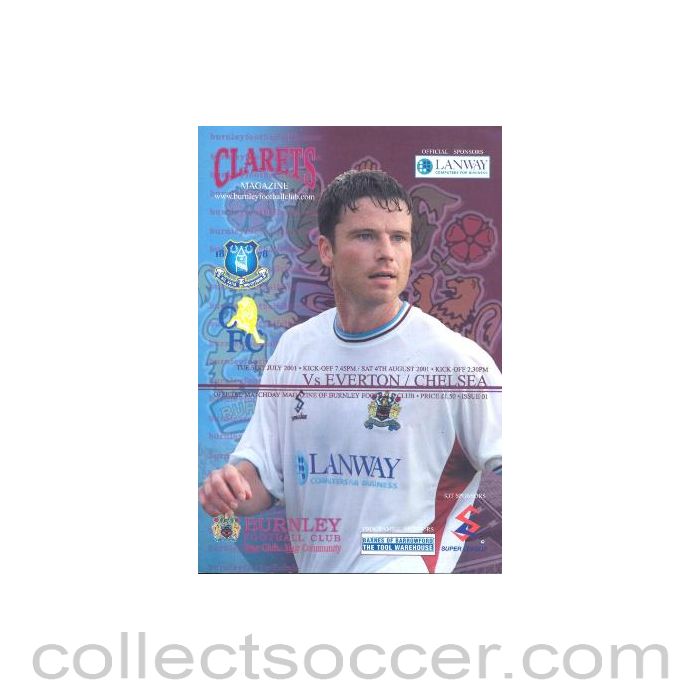 2001 - Burnley vChelsea official programme 04/08/2001