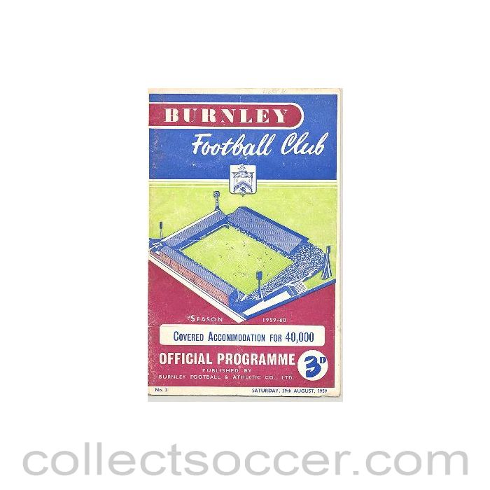 1959 - Burnley v West Ham United official programme 29/08/1959