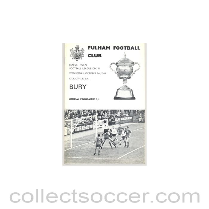 1969 - Fulham v Bury official programme 08/10/1969