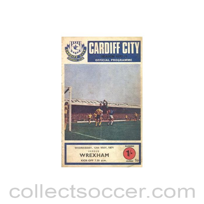1971 - Cardiff City v Wrexham official programme 12/05/1971