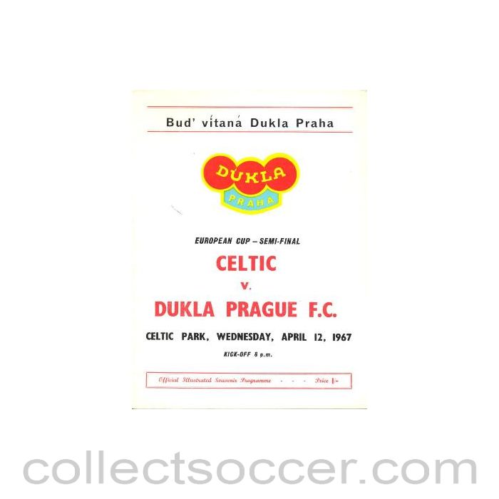 1967 - Celtic v Dukla Prague official programme 12/04/1967
