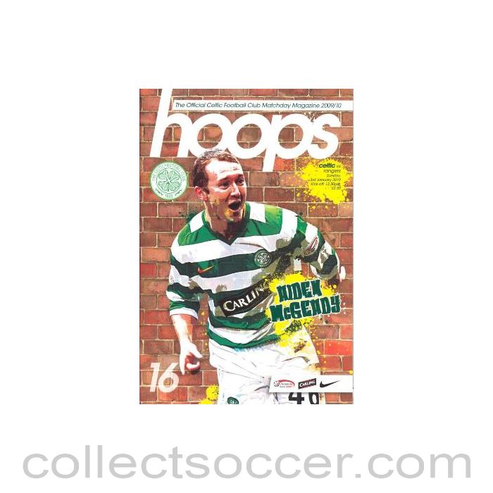 2010 Celtic v Glasgow Rangers official programme 03/01/2010