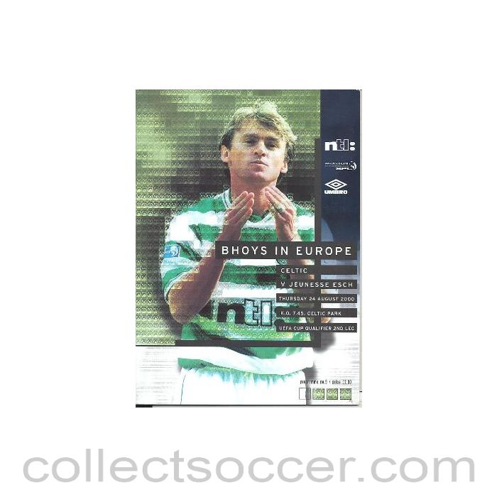 2000 Celtic v Jeunesse Esch official programme 24/08/2000 UEFA Cup