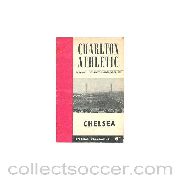 1962 - Charlton Athletic v Chelsea official programme 22/12/1962, postponed issue