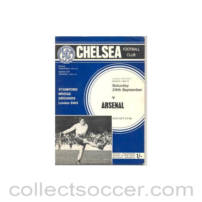 1966 - Chelsea v Arsenal official programme 24/09/1966 Football League