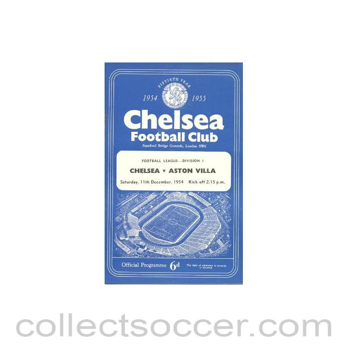 1954 - Chelsea v Aston Villa official programme 11/12/1954