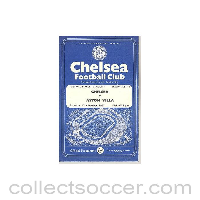 1957 - Chelsea v Aston Villa official programme 12/10/1957