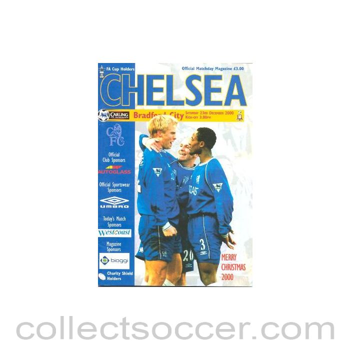2000 - Chelsea v Bradford City official programme 23/12/2000 Premier League
