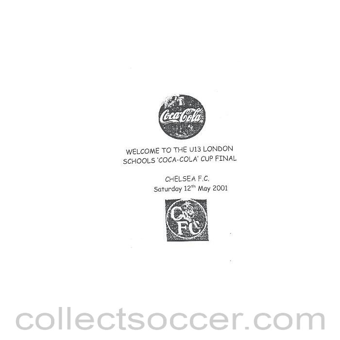 At Stamford Bridge Under 13 London Schools final official programme