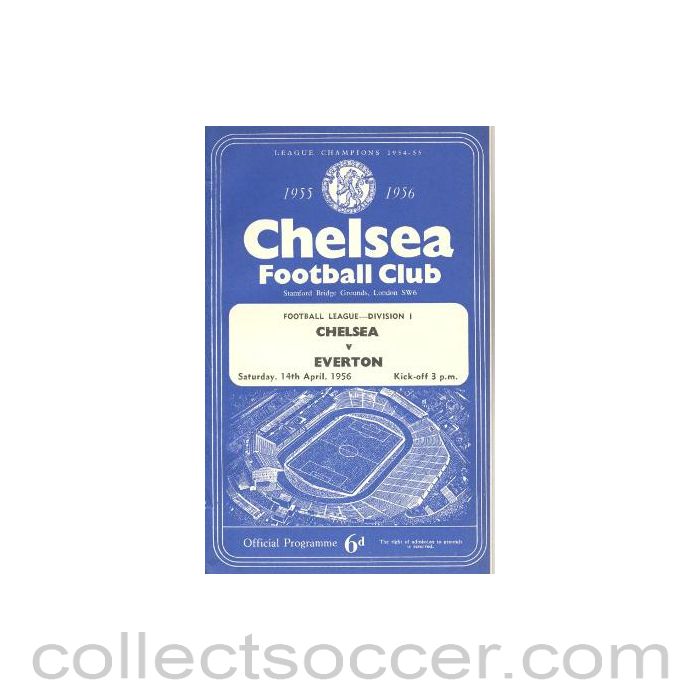 1956 - Chelsea v Everton official programme 14/04/1956
