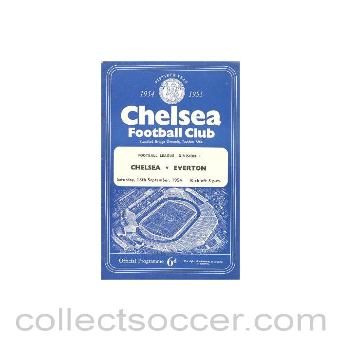 1954 - Chelsea v Everton official programme 18/09/1954