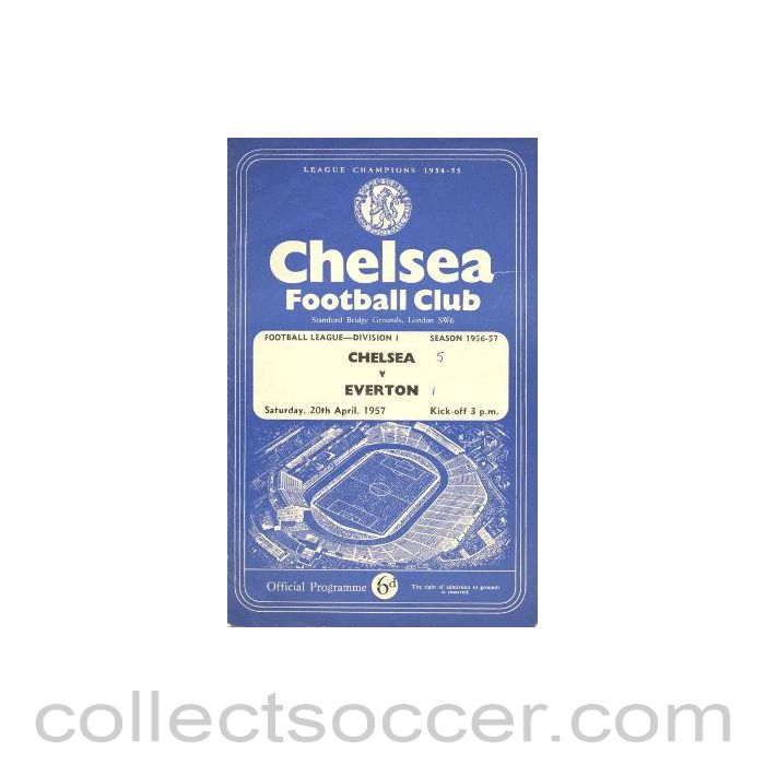 1957 - Chelsea v Everton official programme 20/04/1957