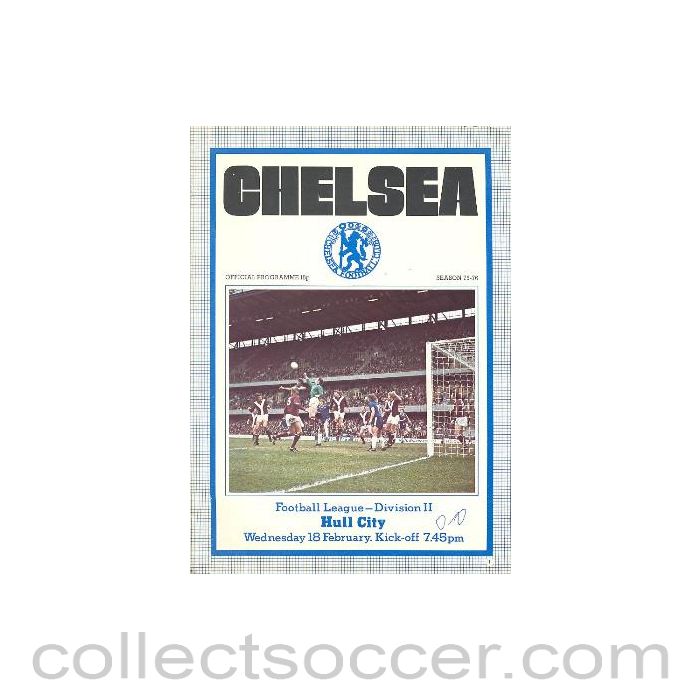 1976 - Chelsea v Hull City official programme 18/02/1976