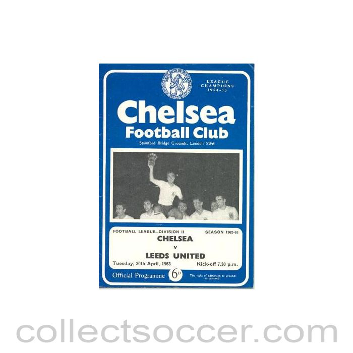 1963 - Chelsea v Leeds United official programme 30/04/1963