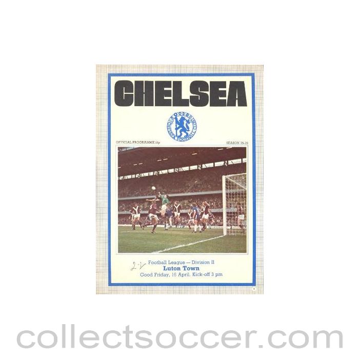 1976 - Chelsea v Luton Town official programme 16/04/1976