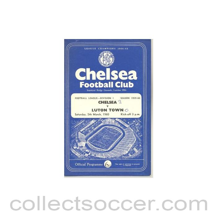 1960 - Chelsea v Luton Town official programme 05/03/1960