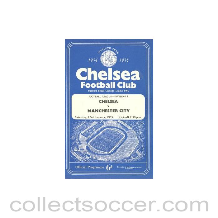 1955 - Chelsea v Manchester City official programme 22/01/1955