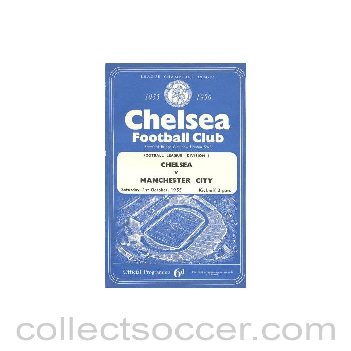 1955 - Chelsea v Manchester City official programme 01/10/1955