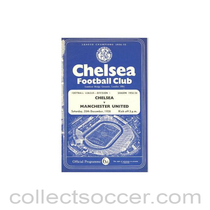 1958 - Chelsea v Manchester United official programme 20/12/1958