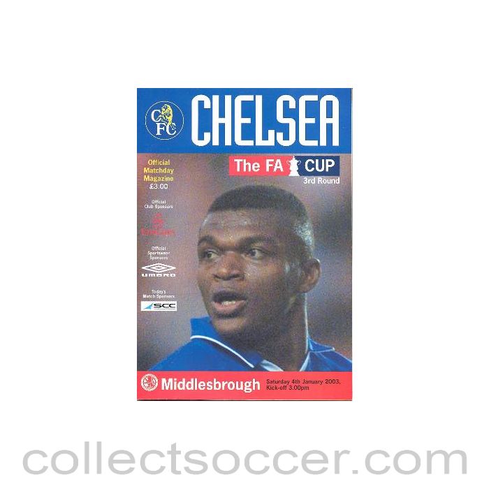 2003 - Chelsea v Middlesbrough official programme 04/01/2003