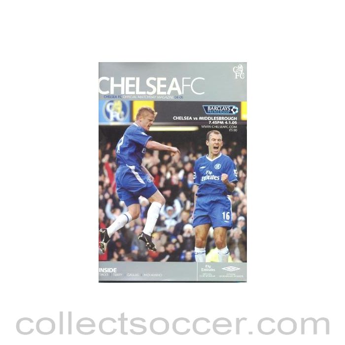 2005 - Chelsea v Middlesbrough official programme 04/01/2005