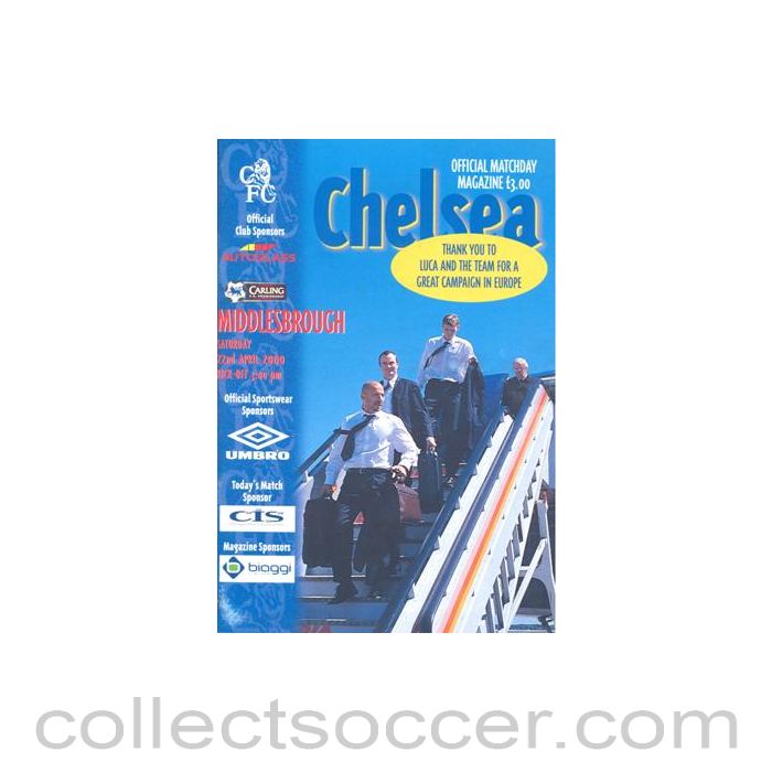2000 - Chelsea v Middlesbrough official programme 22/04/2000 Premier League