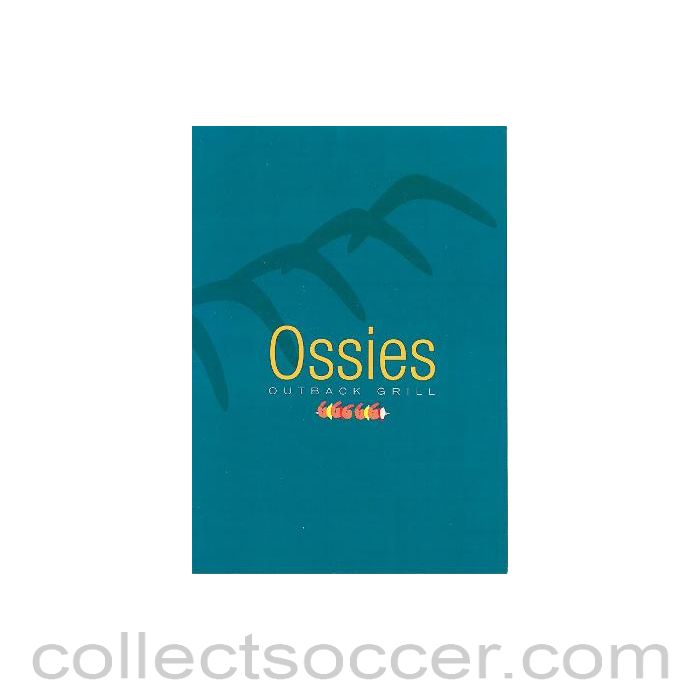 2001 - Chelsea v Middlesbrough Ossies menu 23/09/2001