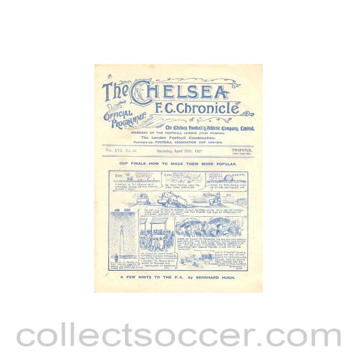 1921 - Chelsea v Middlesbrough official programme 30/04/1921