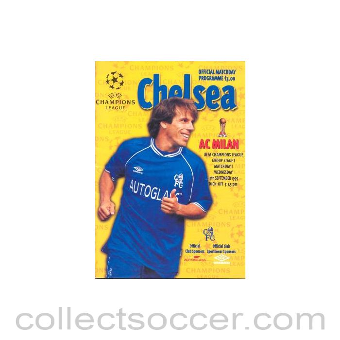 1999 - Chelsea v Milan official programme 15/09/1999 Champions League