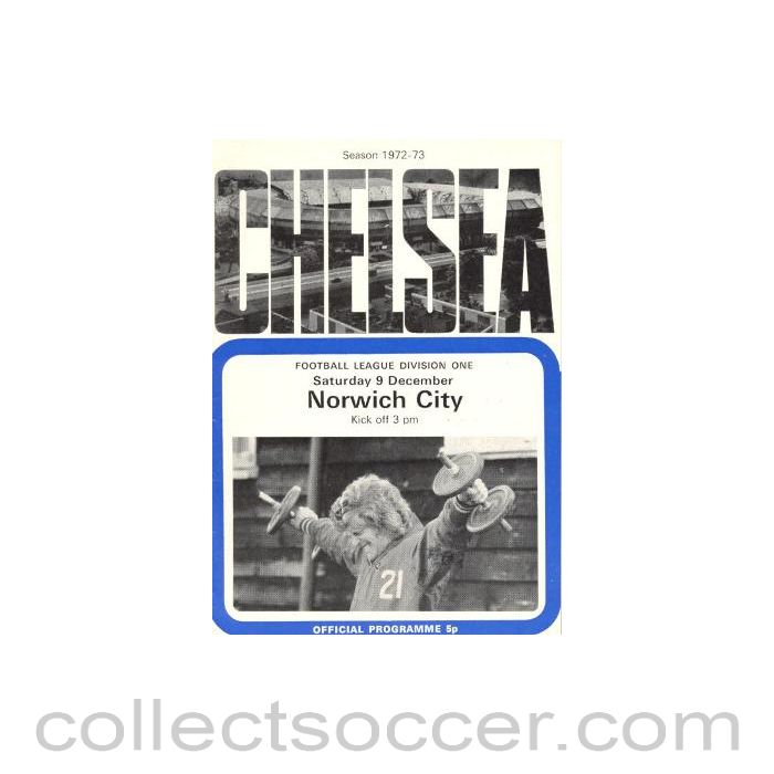 1972 - Chelsea v Norwich City official programme 09/12/1972
