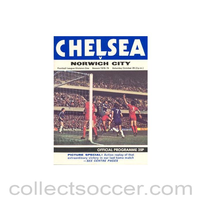 1978 - Chelsea v Norwich City official programme 28/10/1978