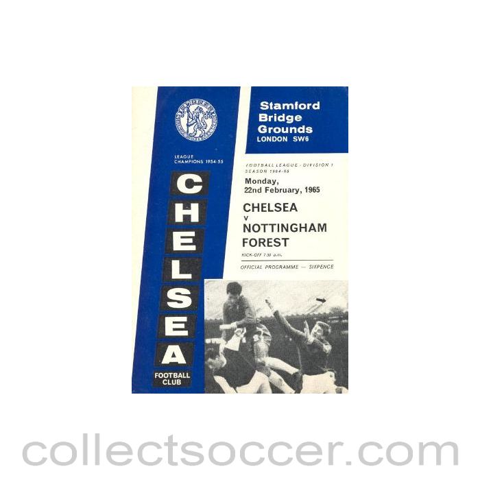 1965 - Chelsea v Nottingham Forest official programme 22/02/1965