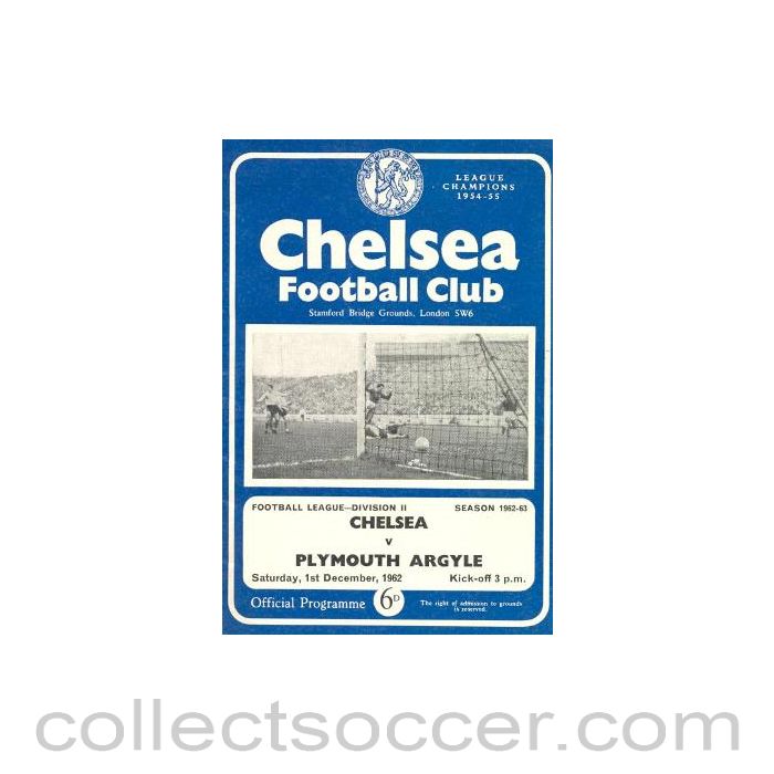 1962 - Chelsea v Plymouth Argyle official programme 01/12/1962