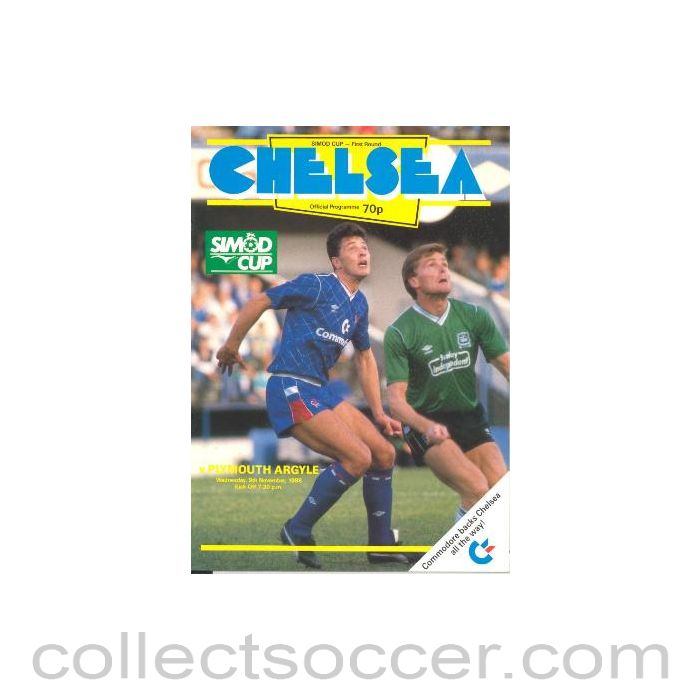 1988 - Chelsea v Plymouth Argyle official programme 09/11/1988