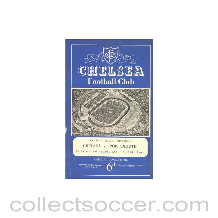 1952 - Chelsea v Portsmouth official programme 30/08/1952