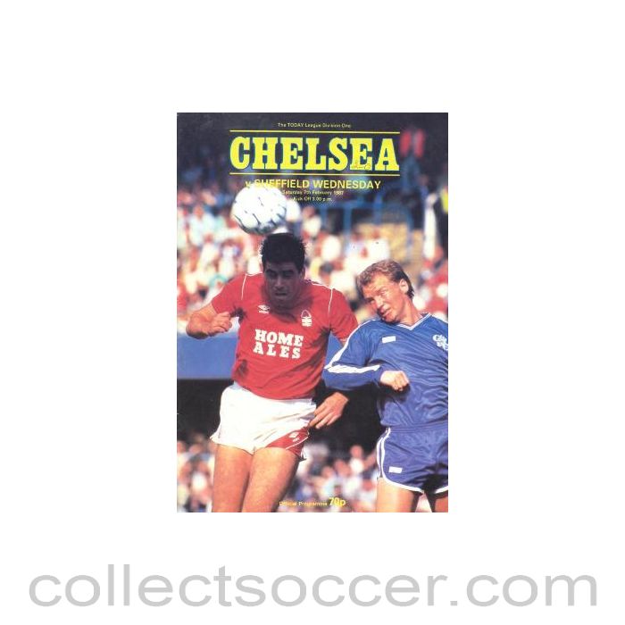 1987 - Chelsea v Sheffield Wednesday official programme 07/02/1987