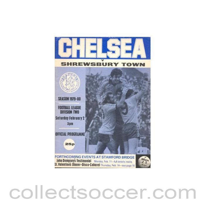 1980 - Chelsea v Shrewsbury Town official programme 02/02/1980
