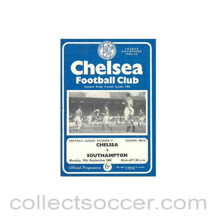 1962 - Chelsea v Southampton official programme 10/09/1962