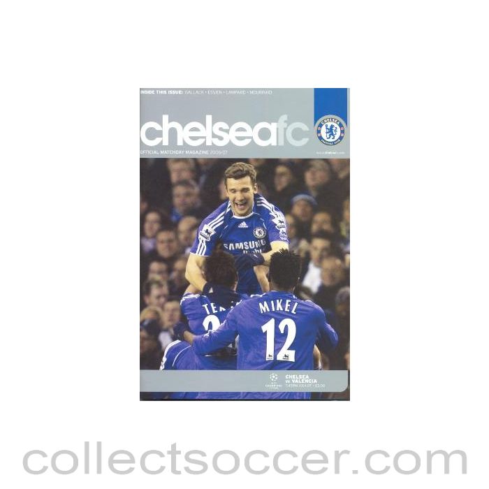 2007 - Chelsea v Valencia official programme 04/04/2007